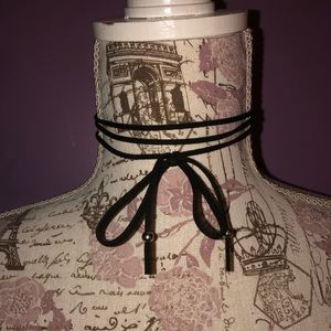 Black bow tie choker